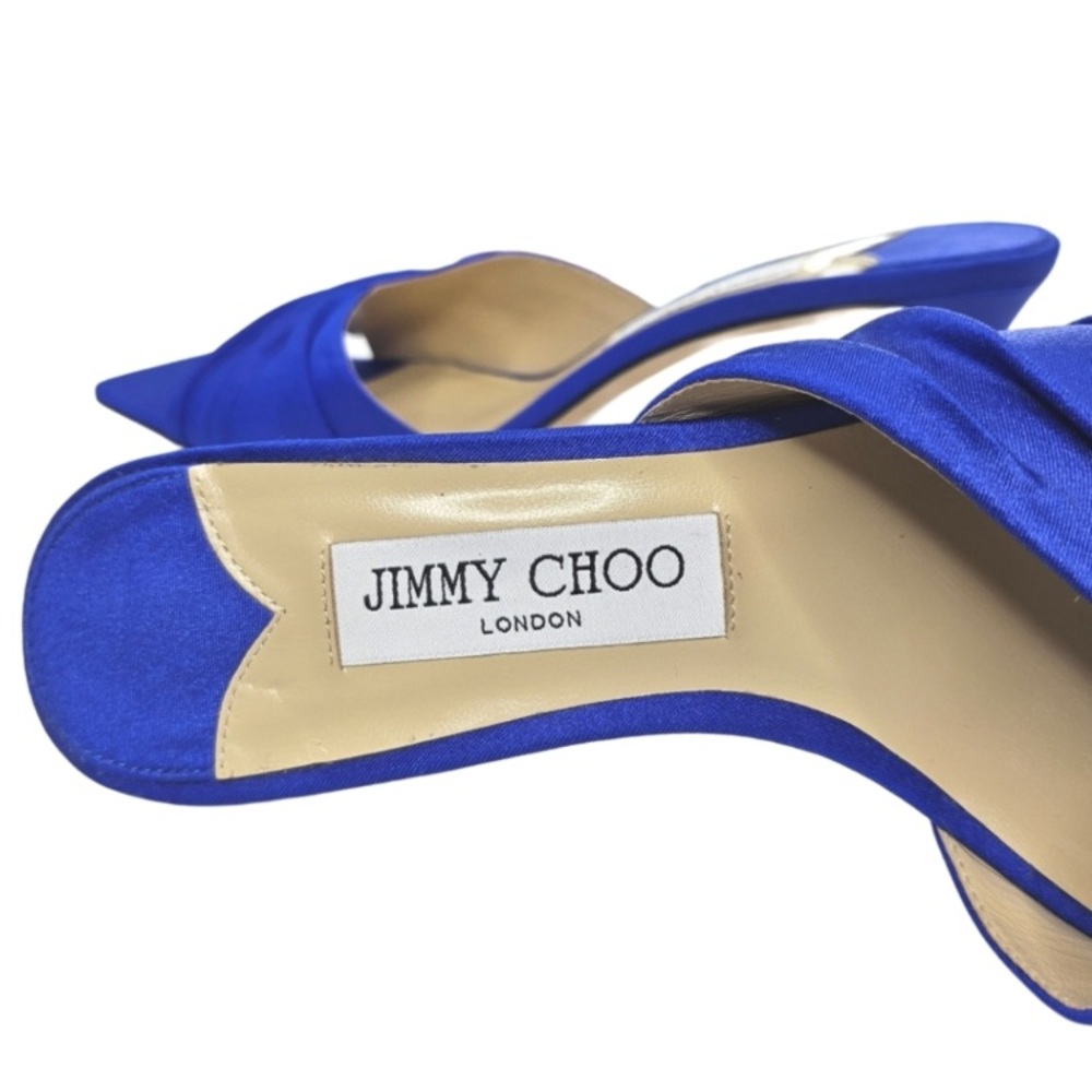 Jimmy Choo Royal Blue Satin Heels - Picture 6 of 11
